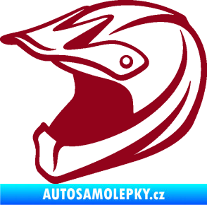 Samolepka Motorkářská helma 001 levá bordó vínová