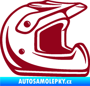 Samolepka Motorkářská helma 002 pravá bordó vínová