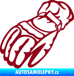 Samolepka Motorkářské rukavice 003 levá bordó vínová