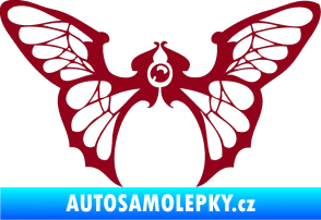 Samolepka Motýl 001 pravá bordó vínová