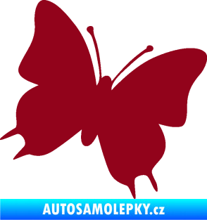 Samolepka Motýl 007 pravá bordó vínová