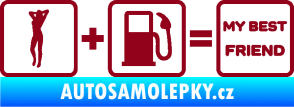 Samolepka My best friend  bordó vínová