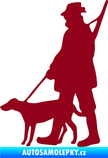 Samolepka Myslivec 002 levá bordó vínová