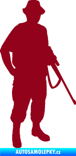 Samolepka Myslivec 004 pravá bordó vínová