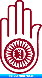 Samolepka Náboženský symbol Džinismus Ahimsa bordó vínová