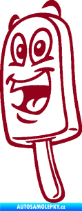 Samolepka Nanuk 001 levá s obličejem bordó vínová