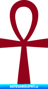 Samolepka Nilský kříž Ankh bordó vínová