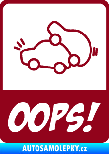 Samolepka Oops love cars 002 bordó vínová