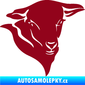 Samolepka Ovce 001 pravá hlava bordó vínová