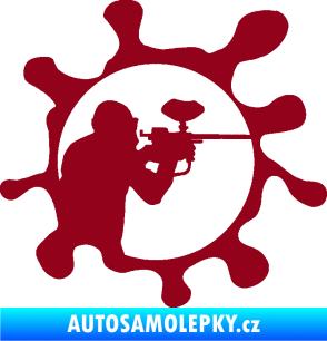 Samolepka Paintball 004 pravá bordó vínová
