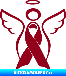 Samolepka Památeční andělíček memory bordó vínová
