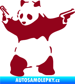 Samolepka Panda 007 levá gangster bordó vínová