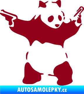 Samolepka Panda 007 pravá gangster bordó vínová