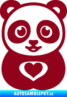 Samolepka Panda 008 roztomilá bordó vínová