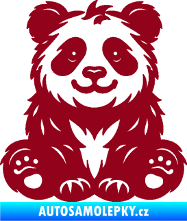 Samolepka Panda 013 pravá spokojená bordó vínová