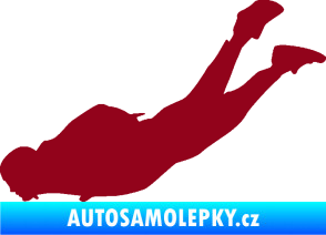 Samolepka Parašutista 003 levá skok z letadla bordó vínová