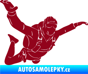 Samolepka Parašutista 004 pravá bordó vínová