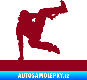 Samolepka Parkour 002 pravá bordó vínová