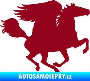 Samolepka Pegas 001 pravá okřídlený kůň bordó vínová