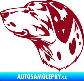 Samolepka Pes 002 levá Dalmatin bordó vínová