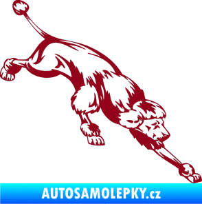 Samolepka Pes 022 pravá Pudl bordó vínová