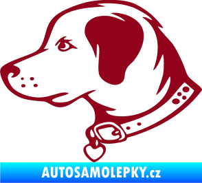 Samolepka Pes 058 levá bordó vínová