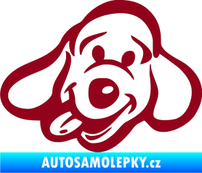 Samolepka Pes 078 levá bordó vínová