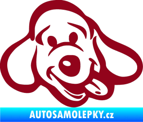 Samolepka Pes 078 pravá bordó vínová