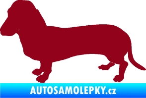 Samolepka Pes 094 levá Baset bordó vínová