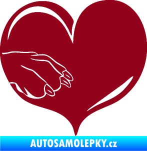 Samolepka Pes 102 levá packa bordó vínová