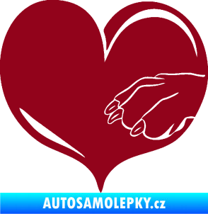 Samolepka Pes 102 pravá packa bordó vínová