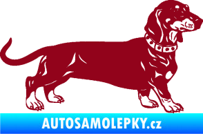 Samolepka Pes 122 pravá jezevčík bordó vínová