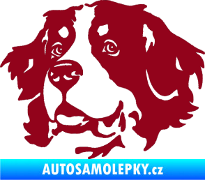 Samolepka Pes 131 levá bernský salašnický pes bordó vínová
