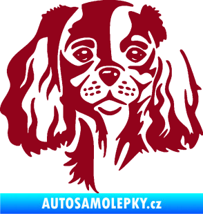 Samolepka Pes 132 levá Cavalier king Charles spaniel bordó vínová