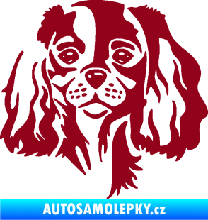 Samolepka Pes 132 pravá Cavalier king Charles spaniel bordó vínová