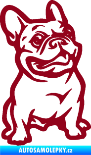 Samolepka Pes 139 pravá francouzský buldoček bordó vínová