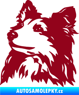 Samolepka Pes 141 levá šeltie bordó vínová