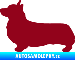 Samolepka Pes 164 levá Welsh Corgi Pembroke bordó vínová