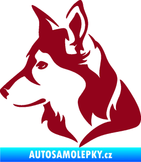 Samolepka Pes 165 levá bordó vínová