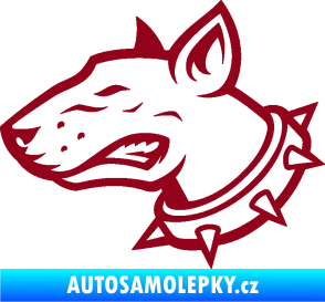 Samolepka Pes 167 levá pitbull bordó vínová