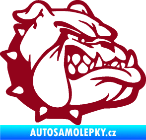 Samolepka Pes 174 pravá rozzuřený buldok bordó vínová