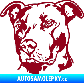 Samolepka Pes 198 pitbull levá bordó vínová
