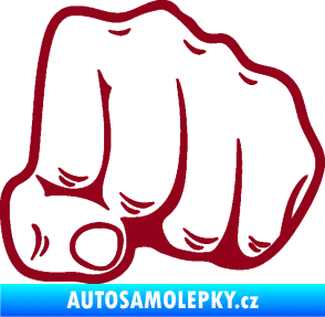 Samolepka Pěst 003 pravá bordó vínová