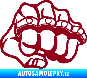 Samolepka Pěst boxer pravá bordó vínová