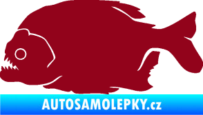 Samolepka Piraňa 001 levá dravá ryba bordó vínová