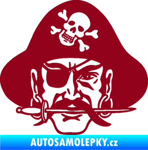 Samolepka Pirát 002 pravá bordó vínová