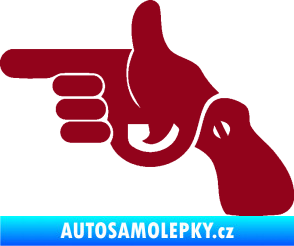 Samolepka Pistole 002 levá han gun bordó vínová