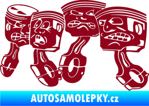 Samolepka Písty levá bordó vínová