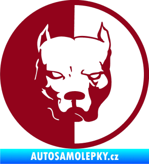 Samolepka Pitbull 001 kruh levá bordó vínová