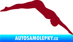 Samolepka Plavání 003  pravá skok do vody bordó vínová